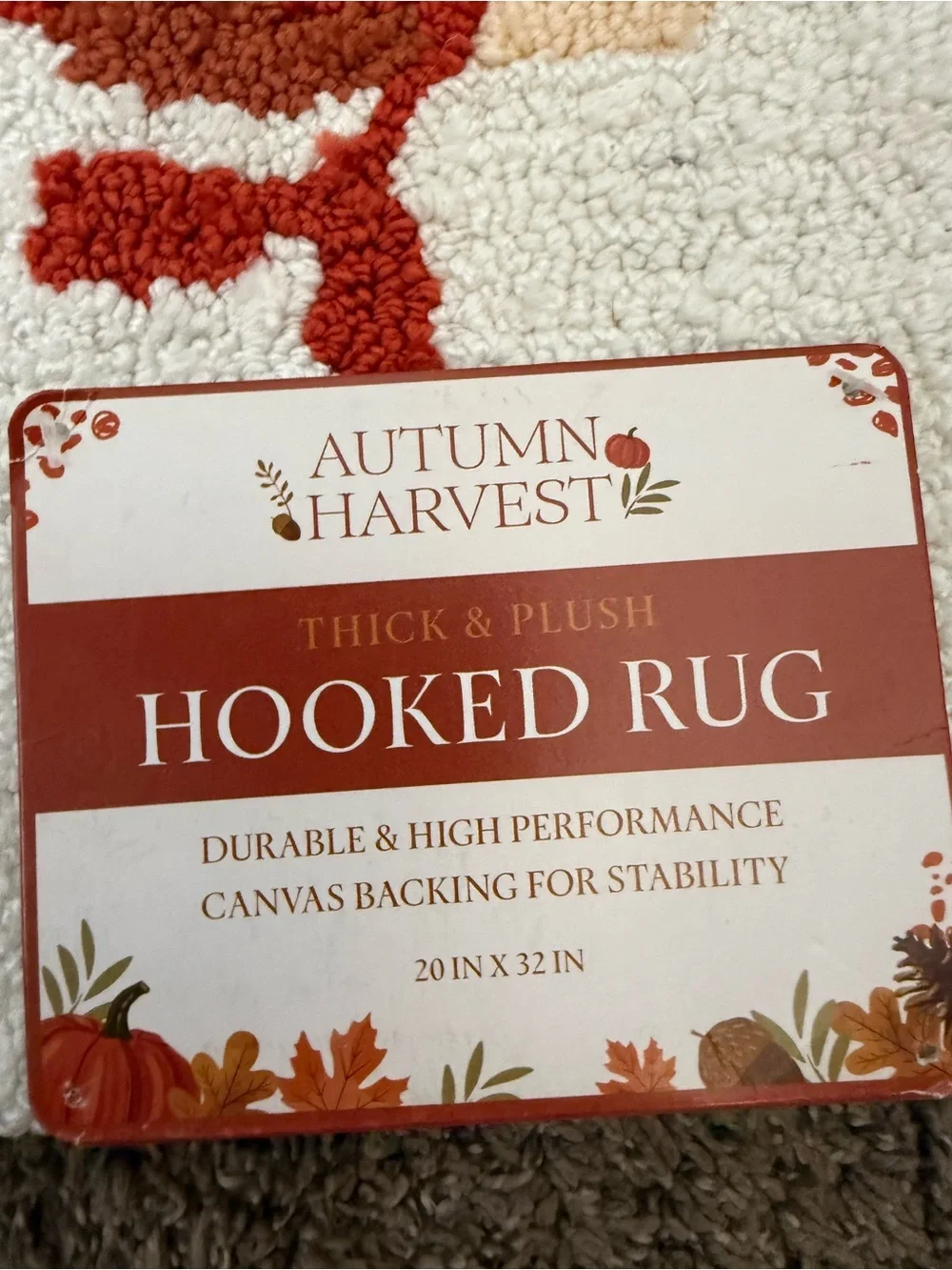 Autumn Harvest Cream & Multi Hooked Door Mat by Autumn Harvest